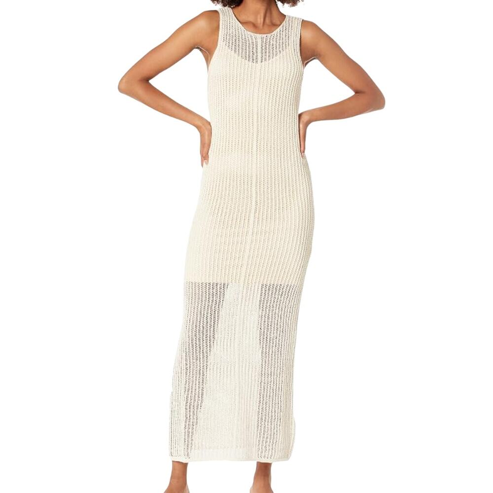 ASTR The Label Palmer Dress Cream Ivory Crochet Cover Up Sz M DRESS ONLY No Slip